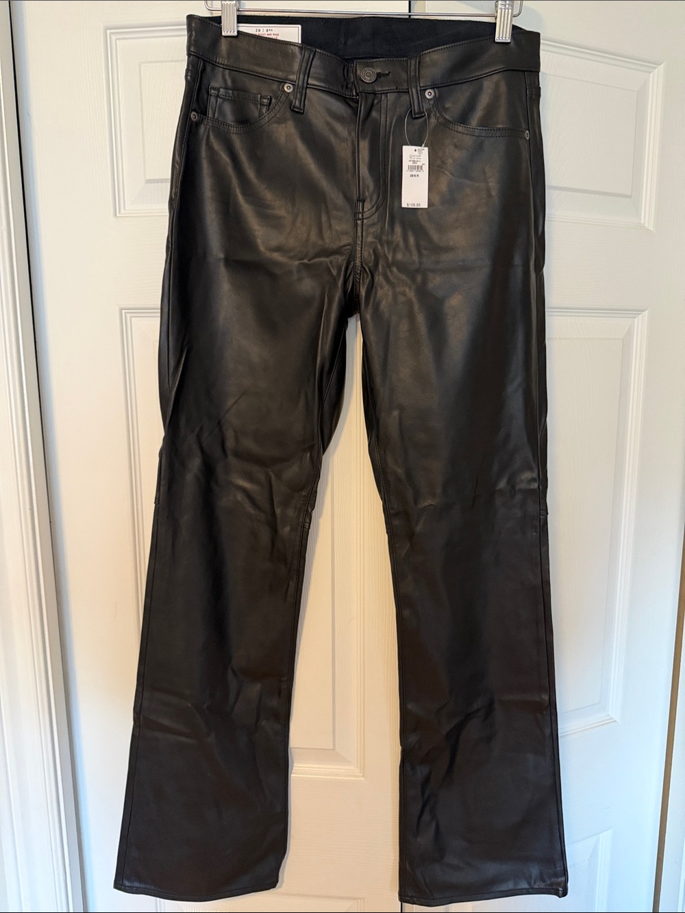 GAP Black Faux Leather Flare Jeans